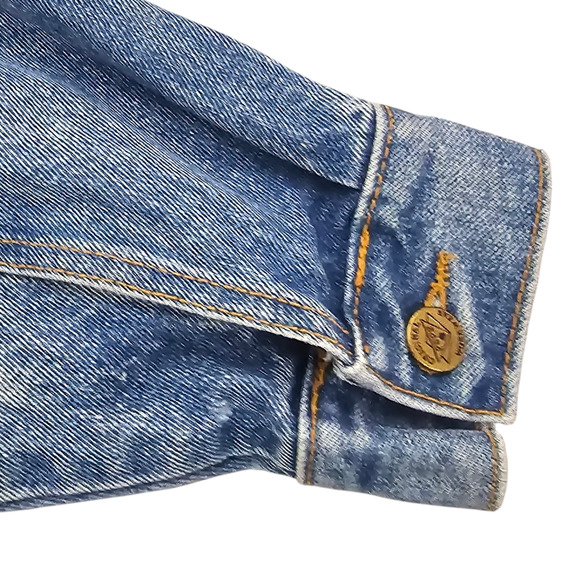 Vintage Pepe Jean Jackent Mens Medium Blue 80s Trucker Style Denim Stone Wash - Picture 9 of 16